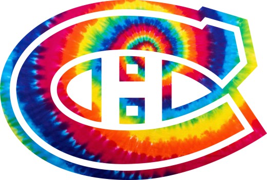 Montreal Canadiens rainbow spiral tie-dye logo vinyl decal